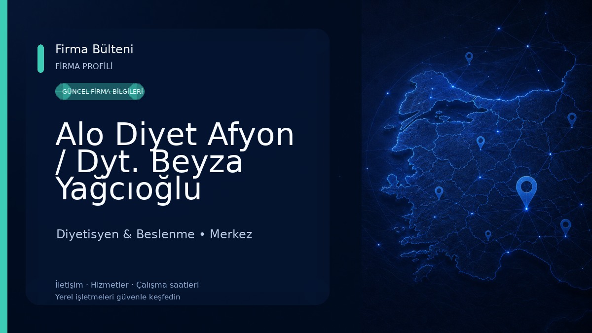 Alo Diyet Afyon / Dyt. Beyza Yağcıoğlu Diyetisyen & Beslenme