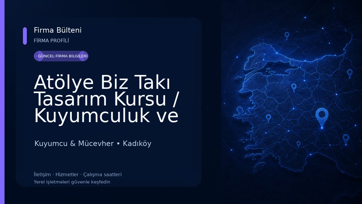 Atölye Biz Takı Tasarım Kursu / Kuyumculuk ve Mücevher Eğitimleri