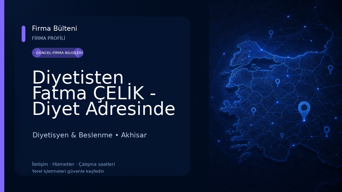 Diyetisten Fatma ÇELİK - Diyet Adresinde 