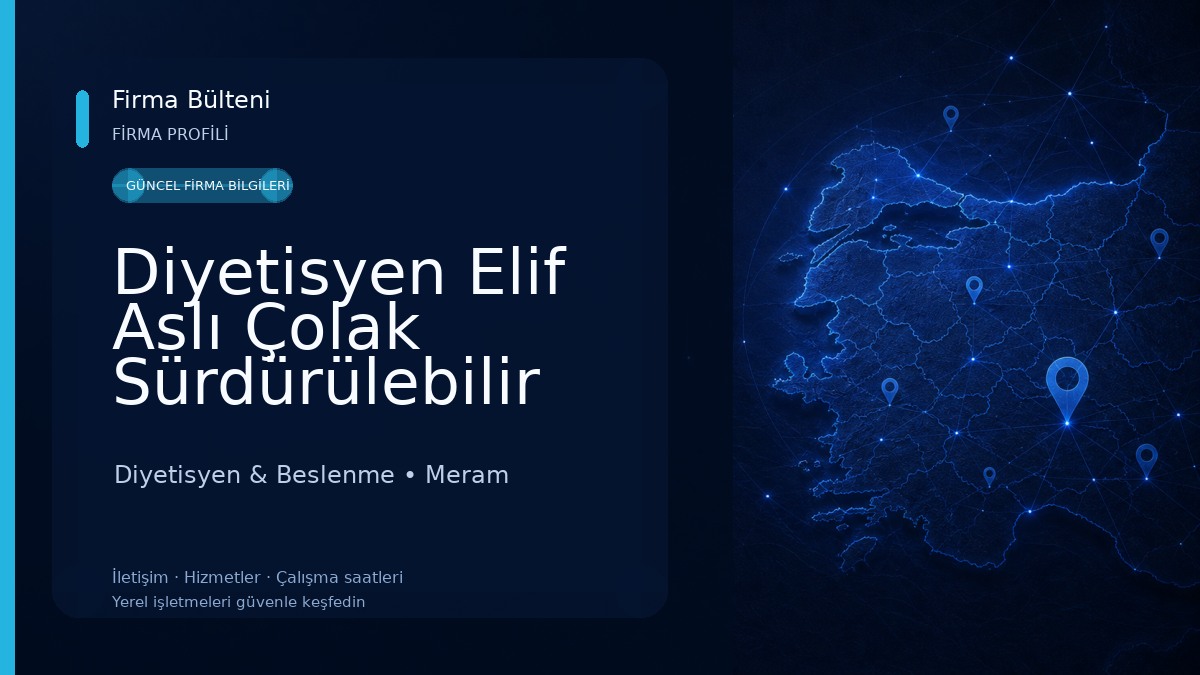 Diyetisyen Elif Aslı Çolak Sürdürülebilir Beslenme Ve Sağlıklı Yaşam Merkezi Diyetisyen & Beslenme