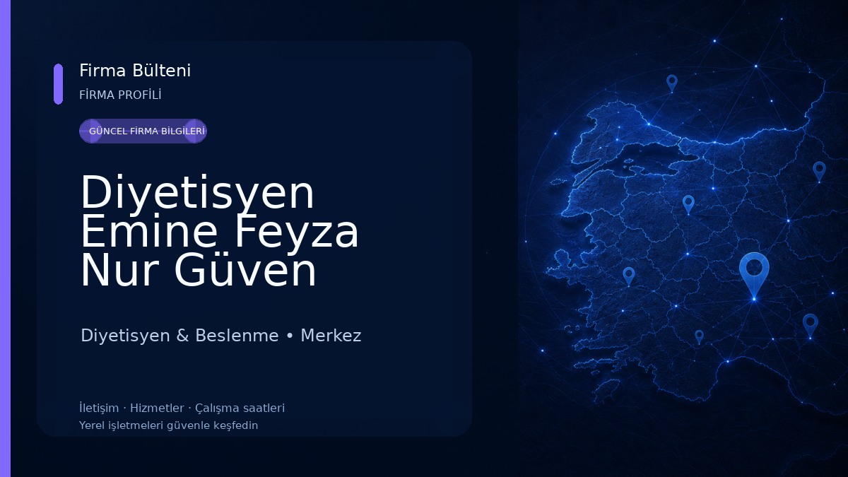 Diyetisyen Emine Feyza Nur Güven Beslenme ve Diyet Danışmanlığı Diyetisyen & Beslenme