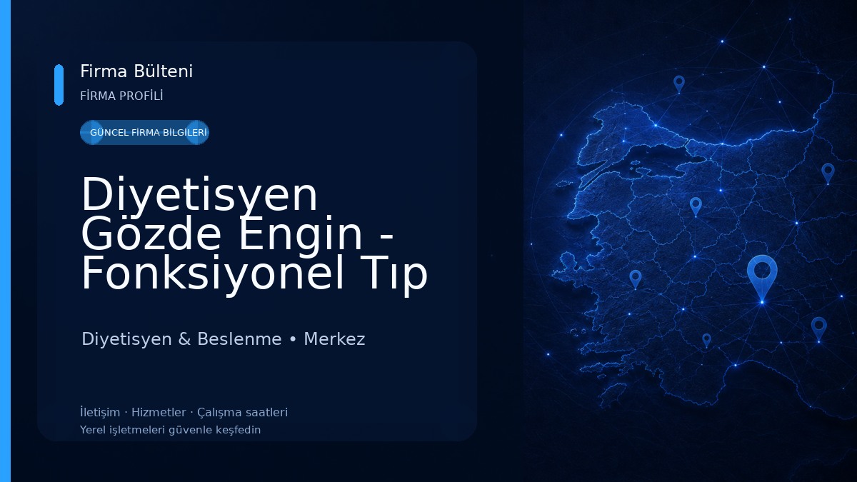 Diyetisyen Gözde Engin - Fonksiyonel Tıp Diyetisyen & Beslenme