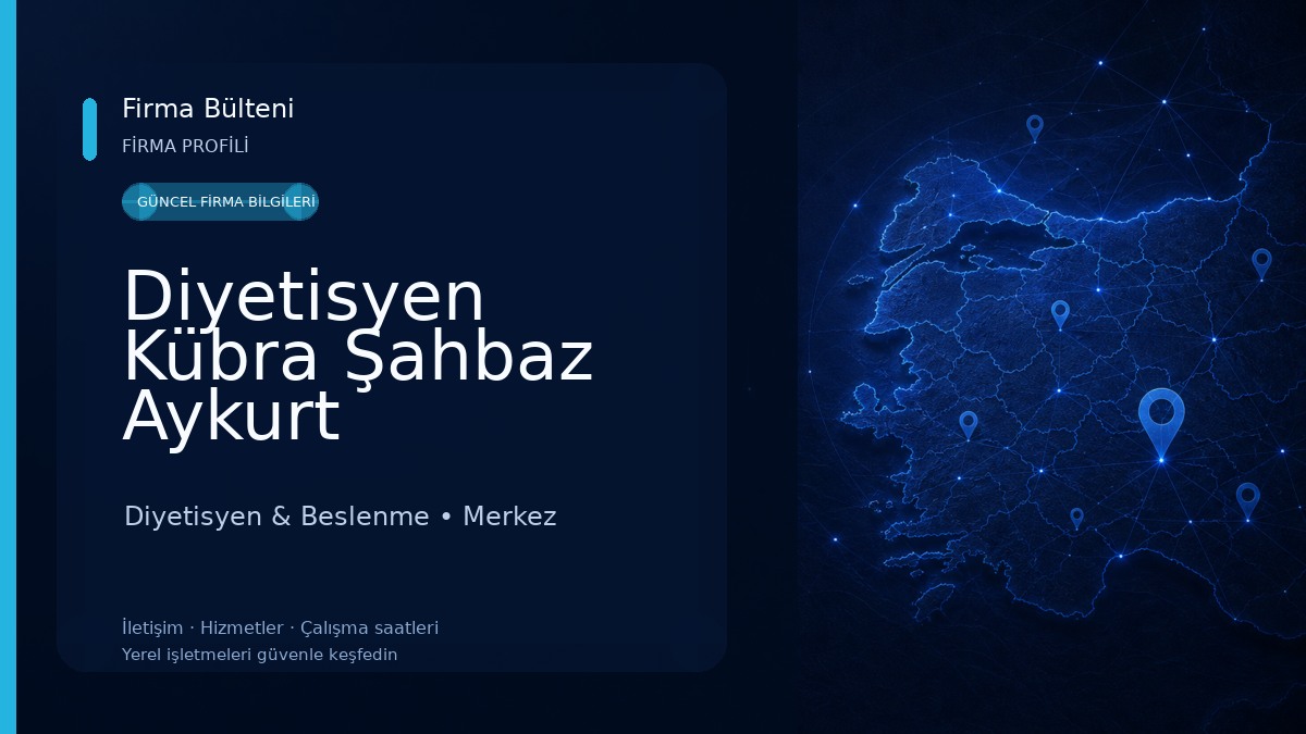 Diyetisyen Kübra Şahbaz Aykurt Beslenme ve Diyet Merkezi Diyetisyen & Beslenme
