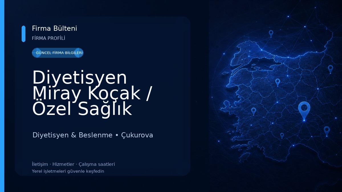 Diyetisyen Miray Koçak / Özel Sağlık Meslek Hizmet Birimi Diyetisyen & Beslenme