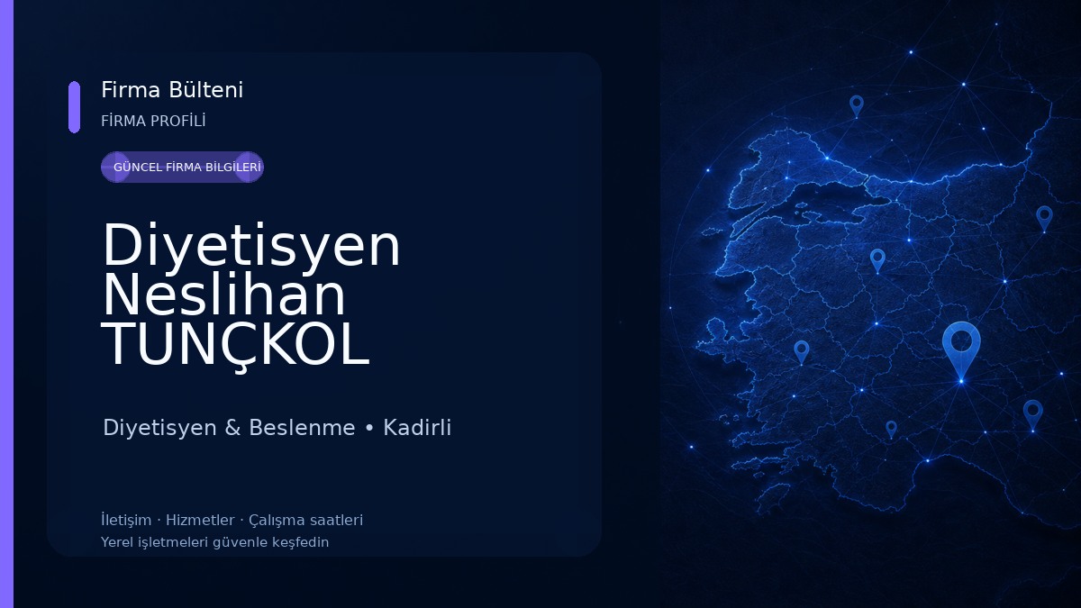 Diyetisyen Neslihan TUNÇKOL Sağlıklı beslenme ve yaşam merkezi Diyetisyen & Beslenme