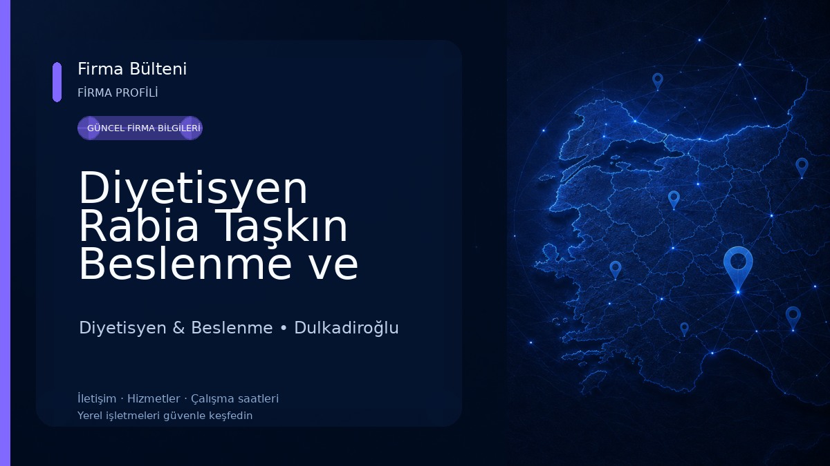 Diyetisyen Rabia Taşkın Beslenme ve Diyet Danışmanlık Merkezi Diyetisyen & Beslenme