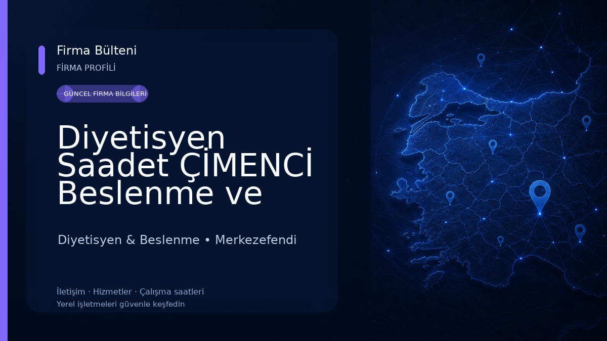 Diyetisyen Saadet ÇİMENCİ Beslenme ve Diyet Merkezi Diyetisyen & Beslenme
