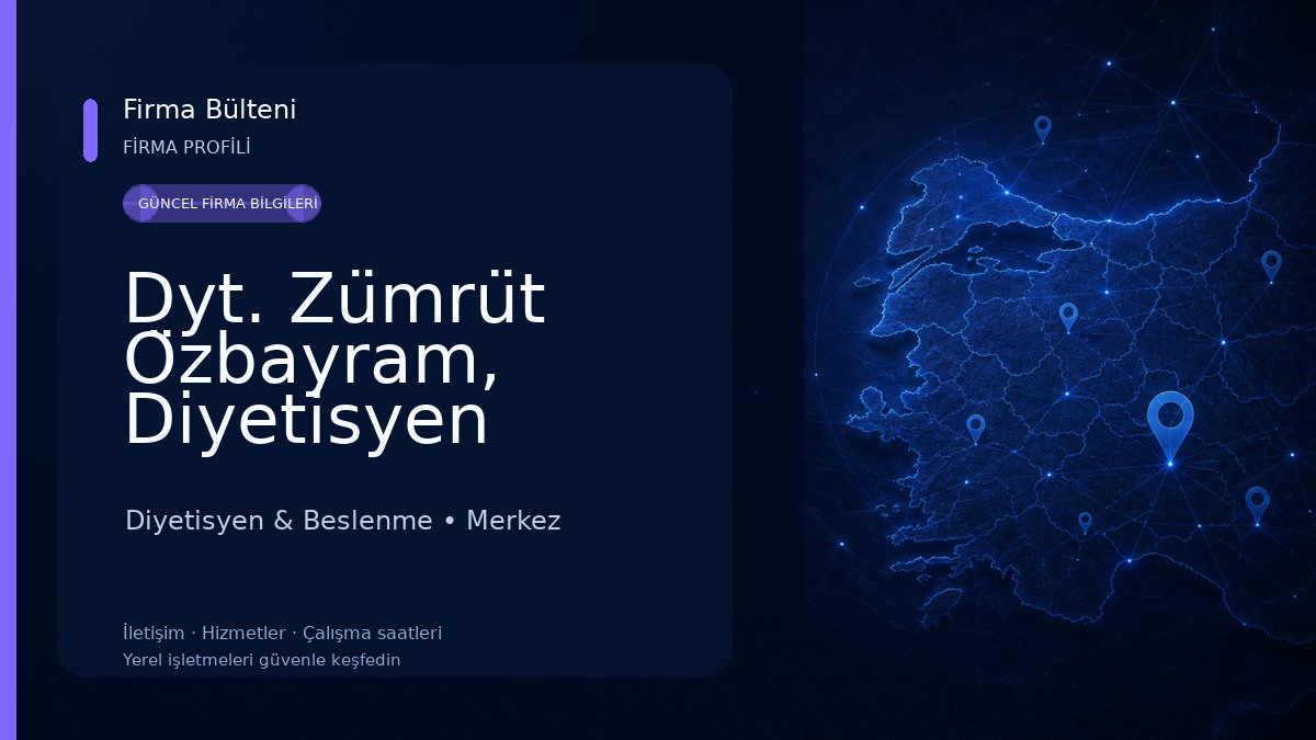 Dyt. Zümrüt Özbayram, Diyetisyen Diyetisyen & Beslenme