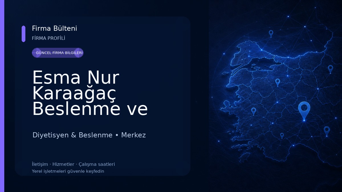 Esma Nur Karaağaç Beslenme ve Diyet Kliniği Diyetisyen & Beslenme