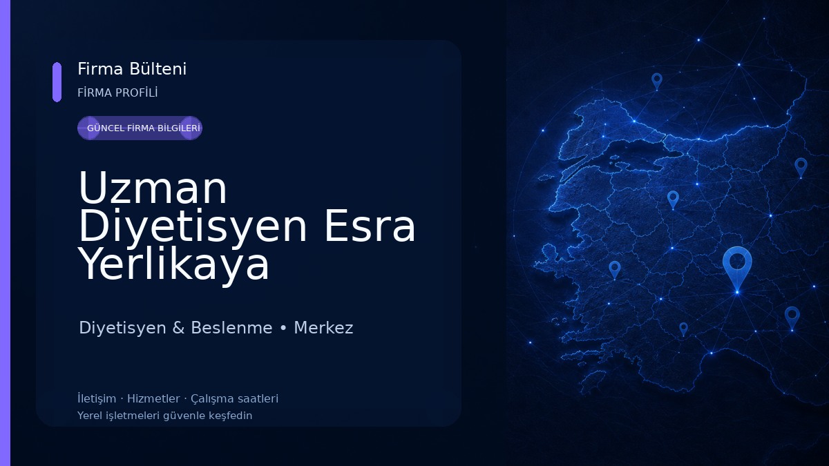 Uzman Diyetisyen Esra Yerlikaya Diyetisyen & Beslenme